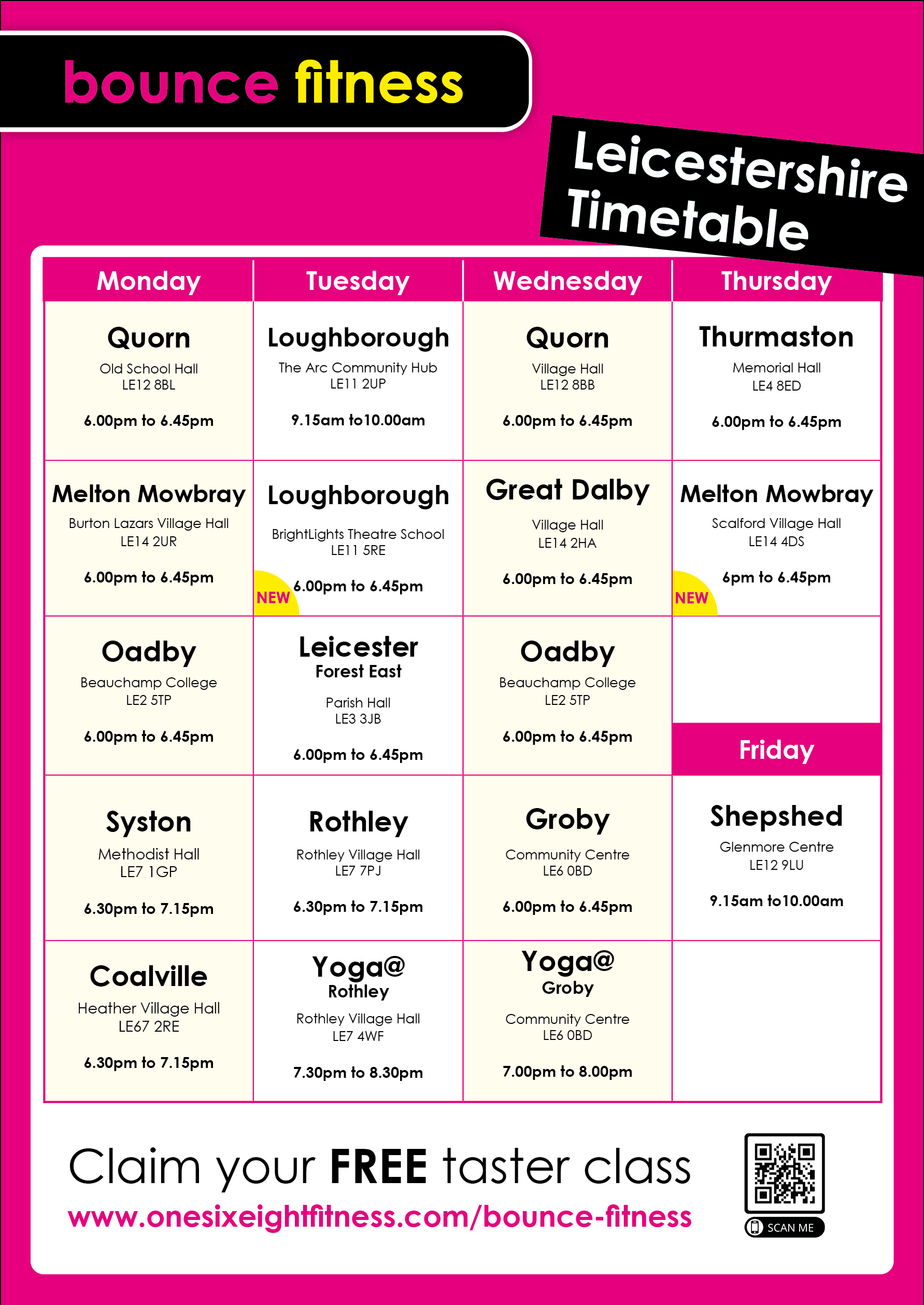 Latest timetable
