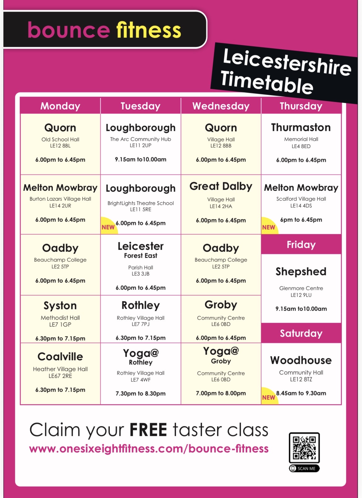 Latest timetable